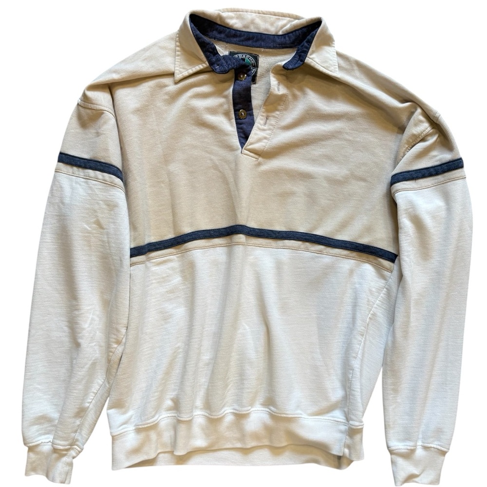 Jordache Vintage Polo Pullover Khaki‎ Navy size Small
